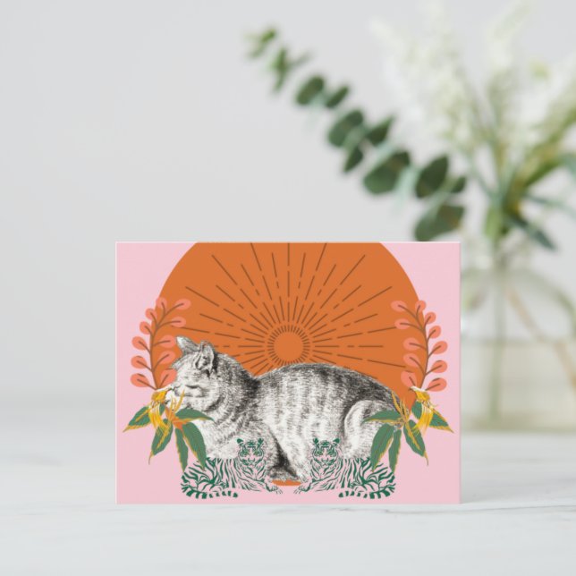 Söta katt- och tigerpostkort | Lekfull tiger Vykort (Stående Fram)