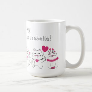 Söta kattälskare Alla hjärtans dag Kaffemugg
