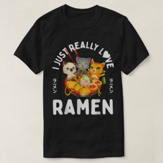 Söta katter älskar ramen-skål design t shirt