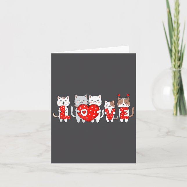 Söta katter älskar valentinusdesign för män kvinno tack kort (Framsida)