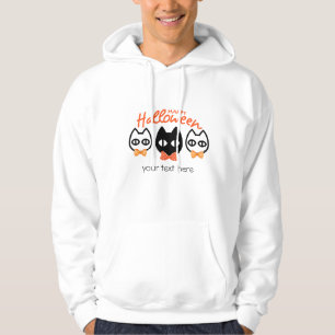 Söta katter från happy halloween träd hoodie