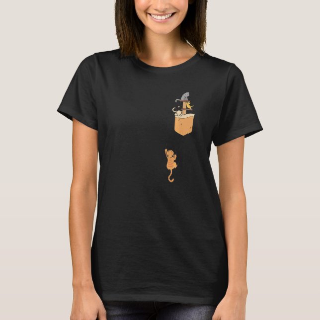 Söta katter i fickan Kitty Cat T Shirt (Framsida)