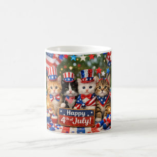 Söta katter i juli kaffemugg