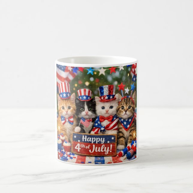 Söta katter i juli  kaffemugg (Center)