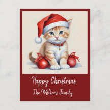 söta katter i julkläder - julstämning