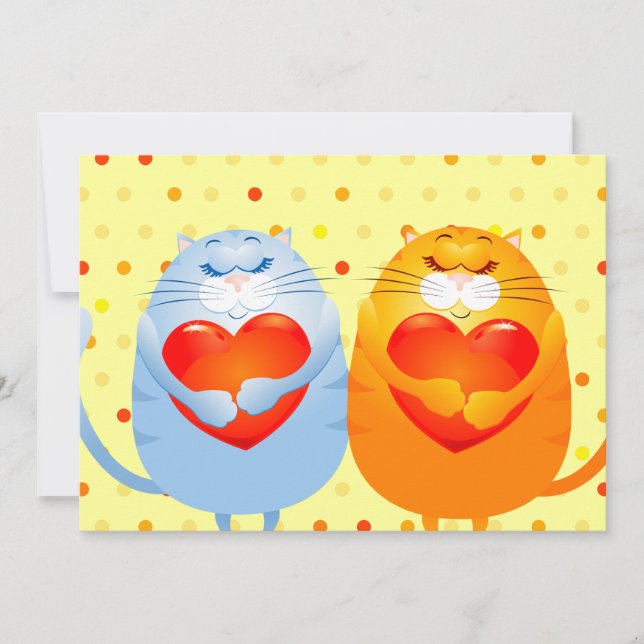 Söta katter i kärlek, inbjudan (Framsida)