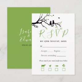 Söta Katter I Kärlek Svart Träd Hjärta Fåglar Bröl OSA Kort