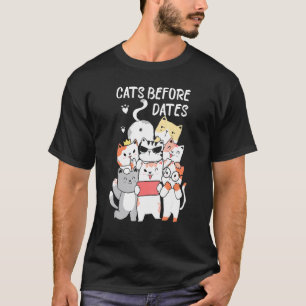 Söta katter innan dejting Roliga kitties för kattm T Shirt