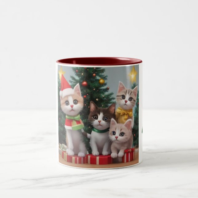 Söta katter jul kaffemugg (Center)