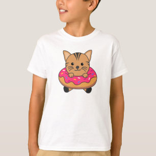 Söta katter med roligt huvud i matthögar. t shirt