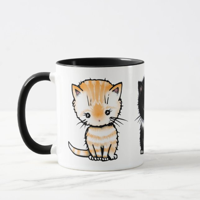 Söta katter Orange Tabby Smoking Greystabby Mugg (Vänster)