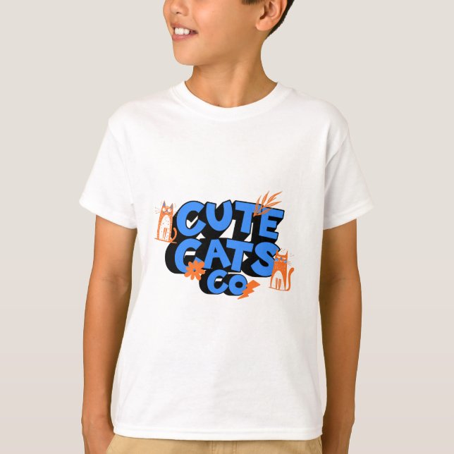 Söta Katter Rolig Konst T Shirt (Framsida)