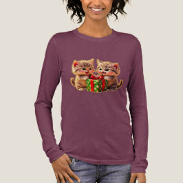 **Söta Katter som Kämpar om en Julklapp – Rol T Shirt