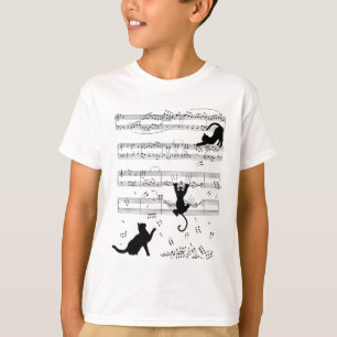 Söta katter som leker med noter Musiklärare Musik T Shirt