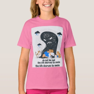 Söta katter tröstar ledsen person Mental hälsa Vec T Shirt
