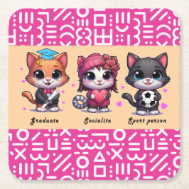 söta katter underlägg papper kvadrat