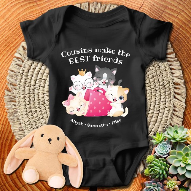 Söta Katters Kusiner Gör De Bästa Vännerna Anpassa T Shirt (Skapare uppladdad)