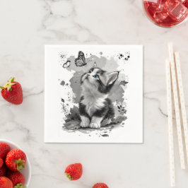 Söta Kattjamande Pappersservetter