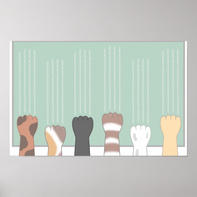 Söta kattklor som lämnar repor. poster (Framsidan)