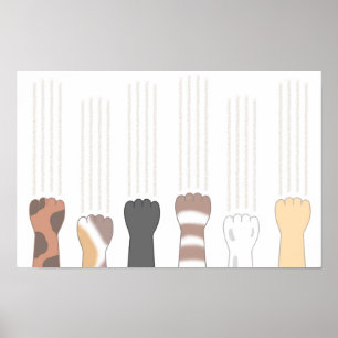 Söta kattklor som lämnar repor. poster