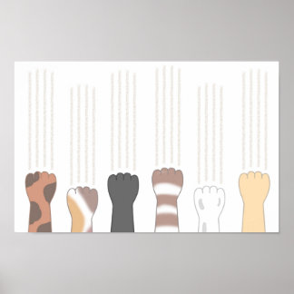 Söta kattklor som lämnar repor. poster