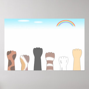 Söta kattklor som lämnar repor. poster