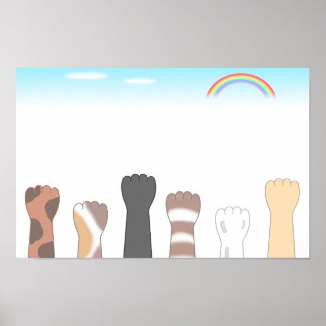 Söta kattklor som lämnar repor. poster (Framsidan)