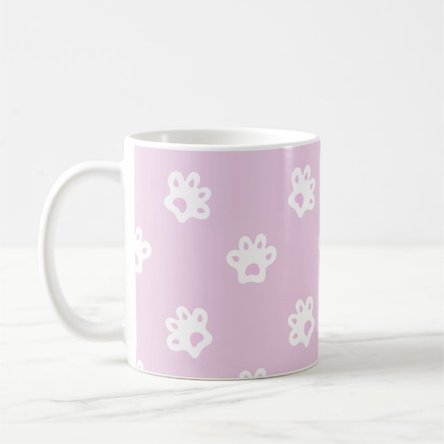 söta kattklövar mönster kaffemugg (Vänster)