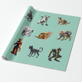 Söta Kattrobotar Presentpapper