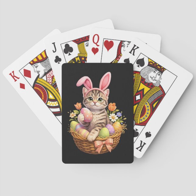 Söta kattungar älskare Glad påsk katt Casinokort (Baksidan)
