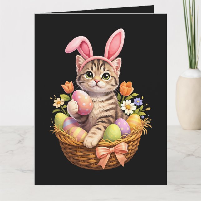 Söta kattungar älskare Glad påsk katt Kort (Framsida)