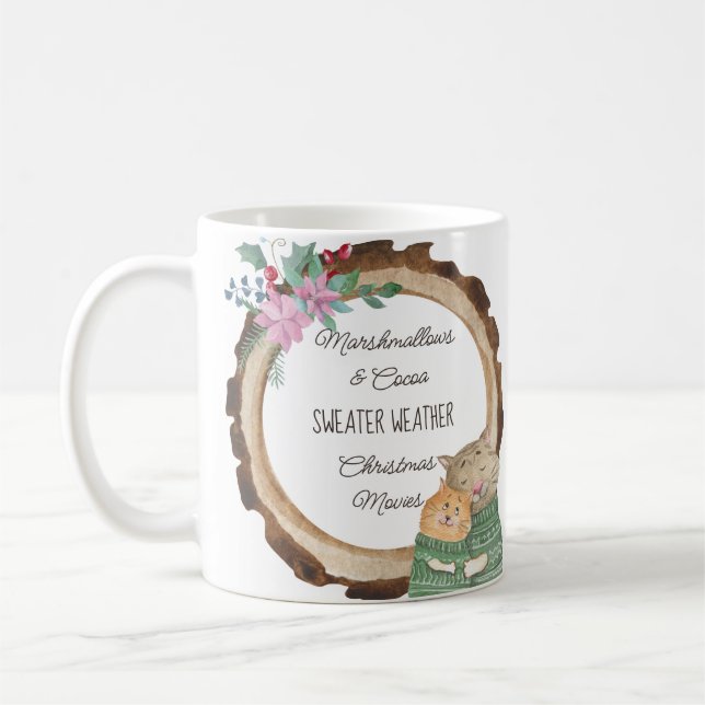 Söta kattungar Anpassade favoritsaker vinter Kaffemugg (Vänster)