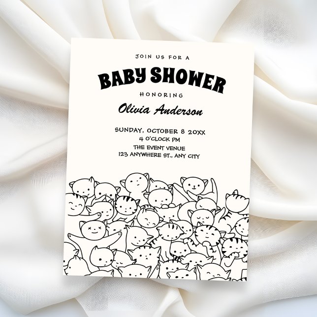 Söta kattungar baby shower inbjudningar (Skapare uppladdad)