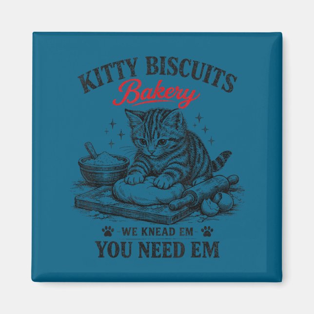 Söta kattungar bakverk vintage  magnet (Framsidan)