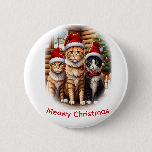 Söta kattungar jul knapp (Framsida)