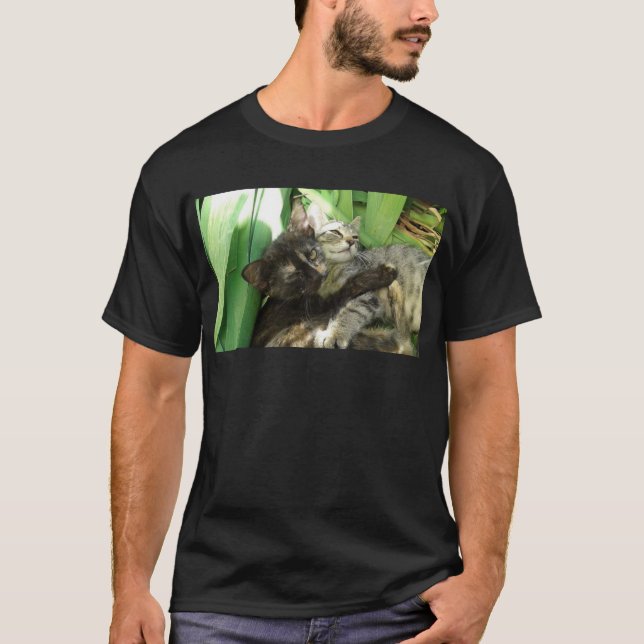 Söta kattungar som kramas t shirt (Framsida)