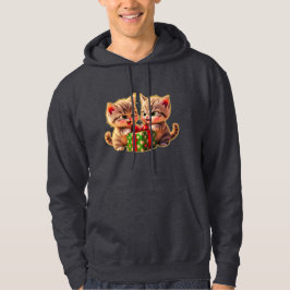 Söta kattungar som slåss om en present – Rol Hoodie