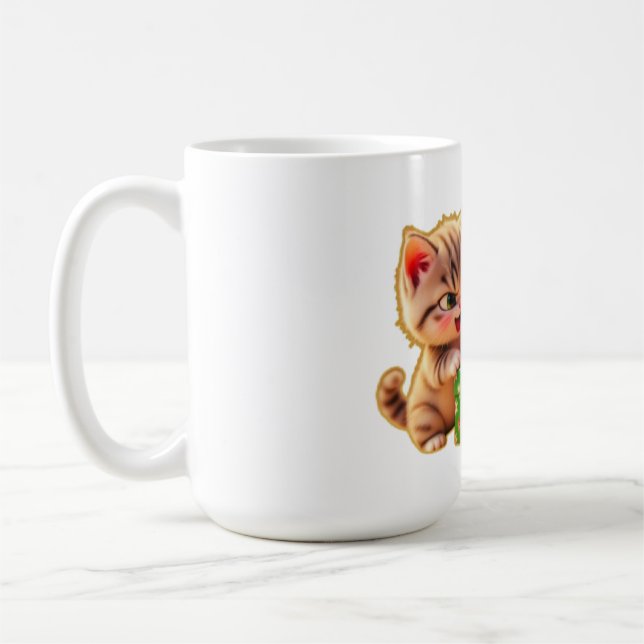 Söta kattungar som slåss om en present – Rol Kaffemugg (Vänster)