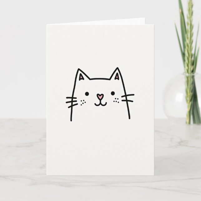 Söta Kattunge Ritkort Kort (Framsida)