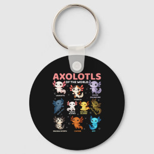 Söta Kawaii Axolotler Från Hela Världen Rolig Axol Nyckelring