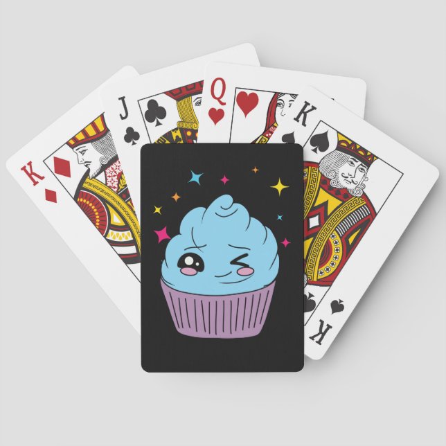 Söta Kawaii Cupcake-spelkort Casinokort (Baksidan)