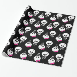 Söta kawaii emo-killflicka skeletons skallies presentpapper