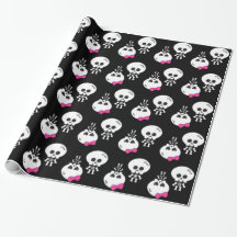 söta kawaii emo pojke flicka skelett skallar