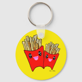 Söta kawaii Fransk fries foodie Nyckelring