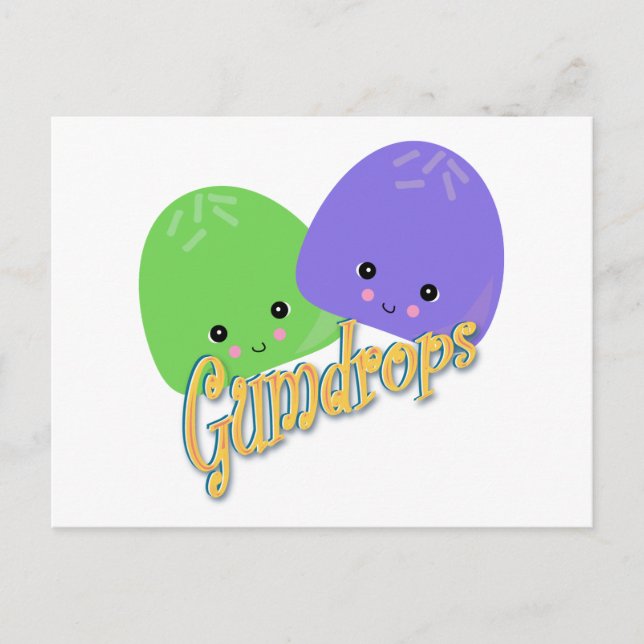 Söta Kawaii Gummidroppar Vykort (Framsida)