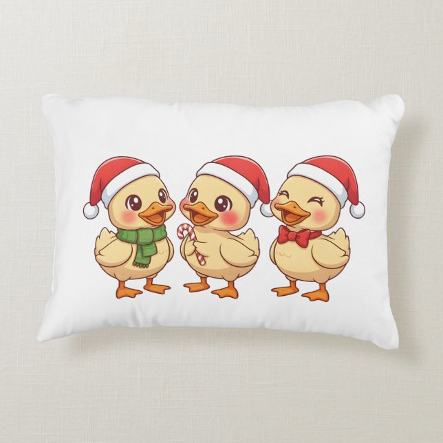 Söta Kawaii Julankor | Festive Högtid  Prydnadskudde (Baksidan)