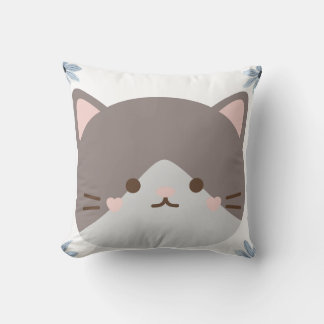 Söta Kawaii Katt Ansikte Kudde