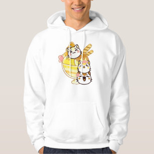 Söta Kawaii Katter med Jätte Glassunday Hoodie