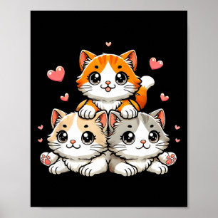 Söta kawaii katter neko roliga kattungar katt älsk poster