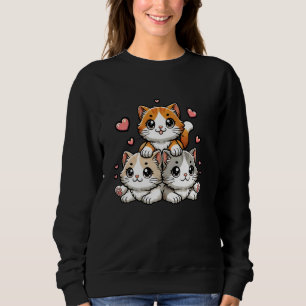 Söta Kawaii Katter Neko Roliga Kattungar Kattälska T Shirt